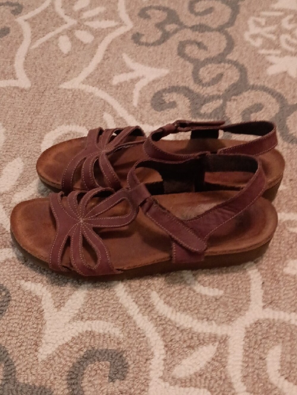 Naot Brown Leather Cutout Slingback Sandals - Picture 3 of 6